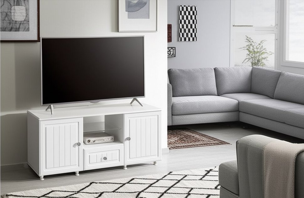 Тумба под ТВ Монако МН-25 белое дерево