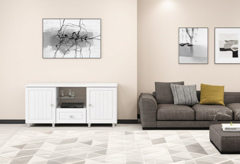 Тумба под ТВ Монако МН-25 белое дерево