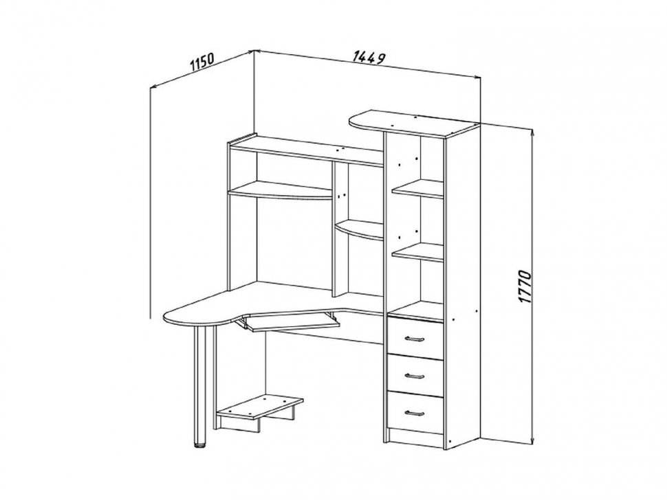 Интел-9 стол компьютерный Ясень Шимо темный / Светлый