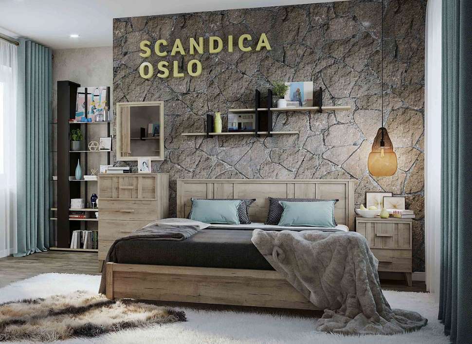 Кровать 140х200 Scandica Oslo 308 (Глазов) с основанием из металла