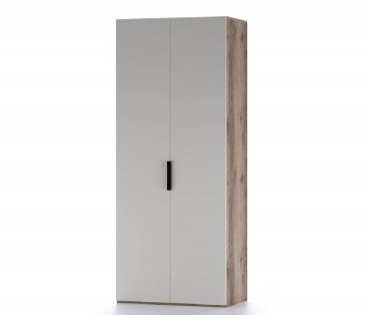 Харди шкаф двухдверный глухой Дуб Делано Темный / Белый