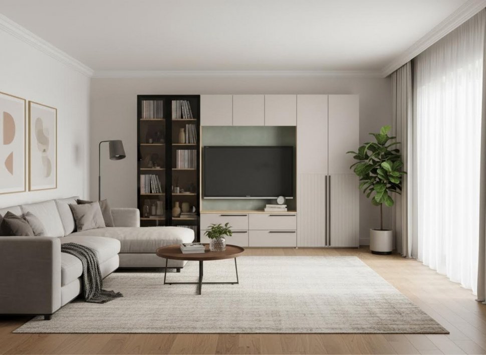 Гостиная Арден 1 Дуб Делано / Сантьяго софт