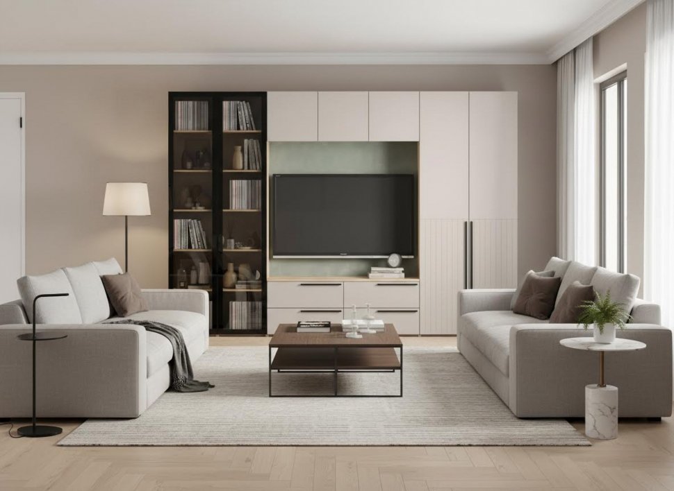 Гостиная Арден 1 Дуб Делано / Сантьяго софт