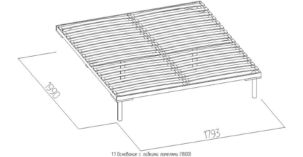 Основание с гибкими ламелями 180х200 (Дерево) Глазов-мебель