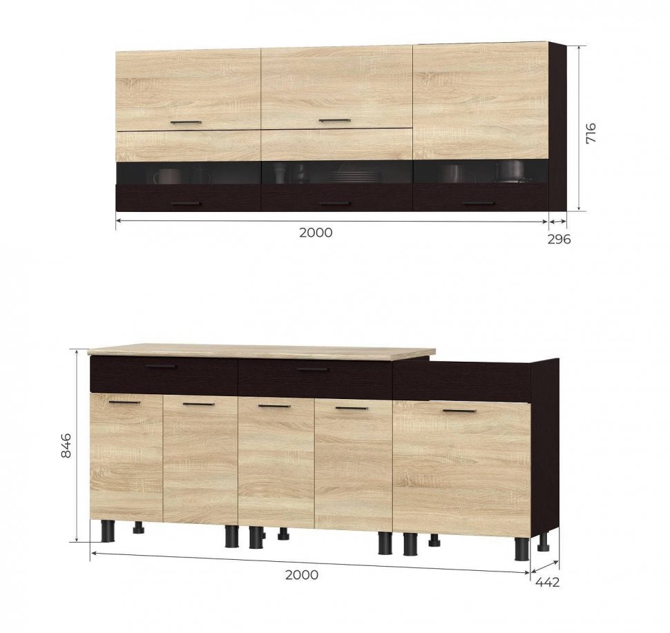 Кухня 2.0 Мари (Венге / Дуб Cонома)