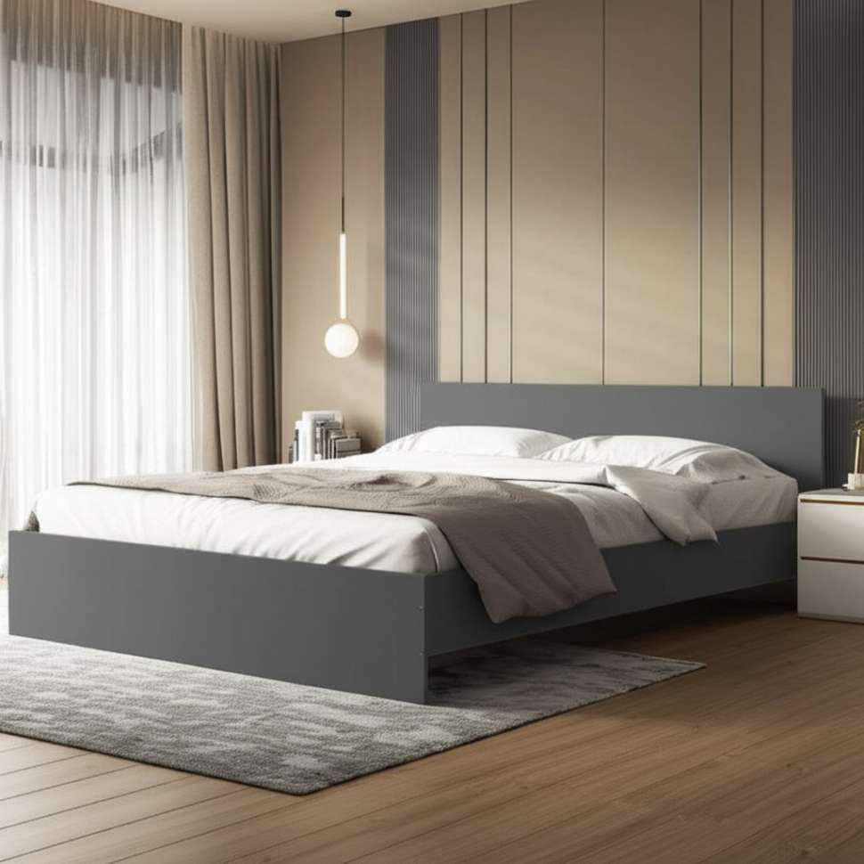 Кровать 160х200 Денвер с проложками (Графит серый)