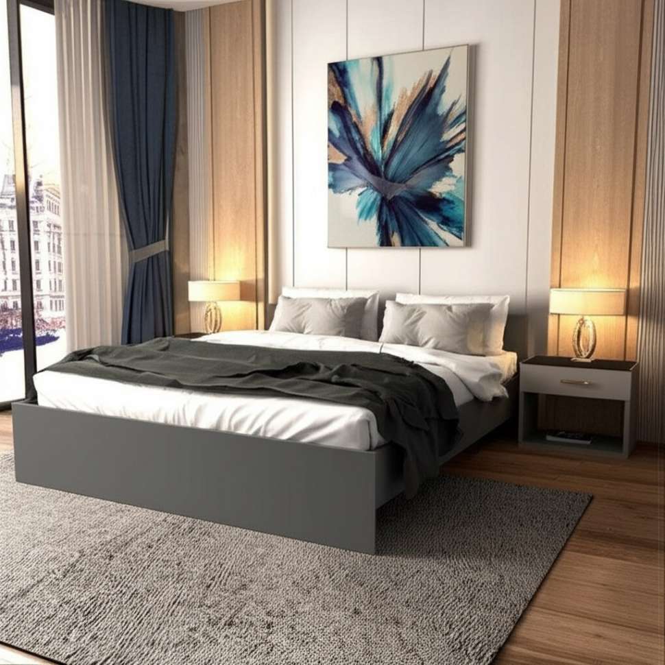Кровать 160х200 Денвер с проложками (Графит серый)