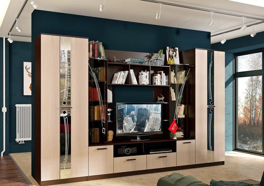 Стенка для гостиной Венеция БТС (Венге)