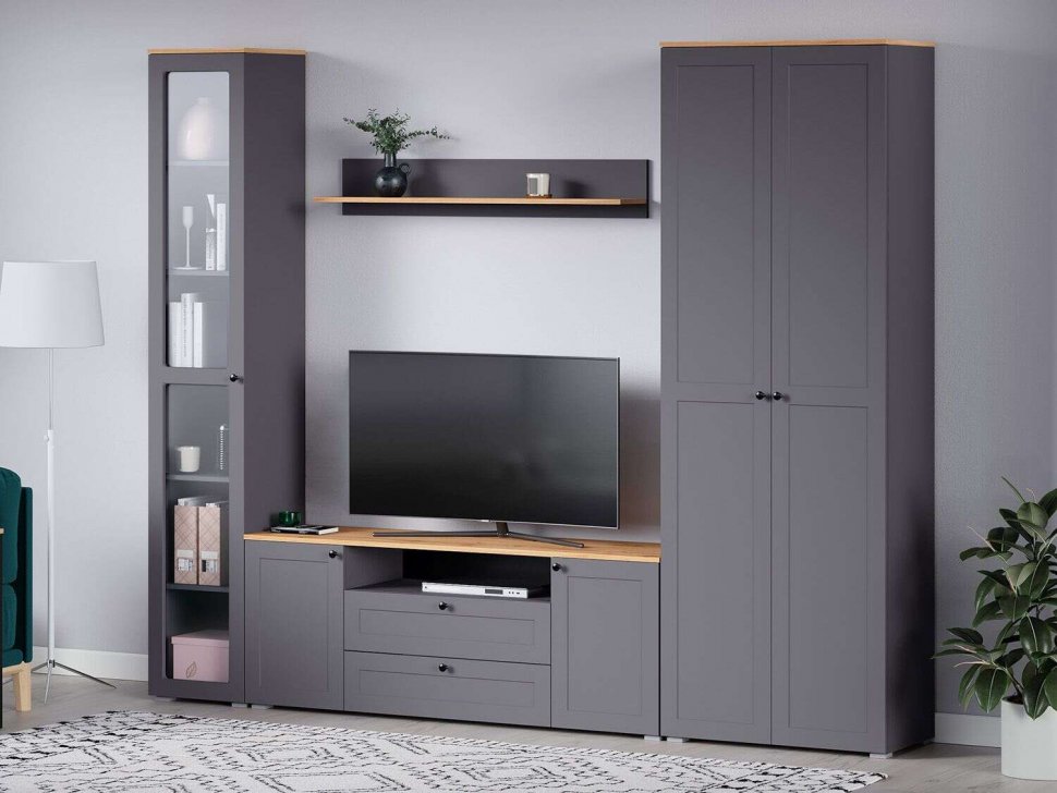 Гостиная Остин 3 графит/дуб золотой