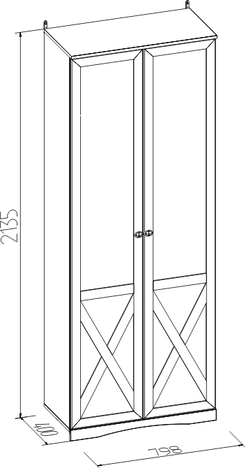 Шкаф для одежды ADELE 92 Глазов-мебель (Ясень Анкор)