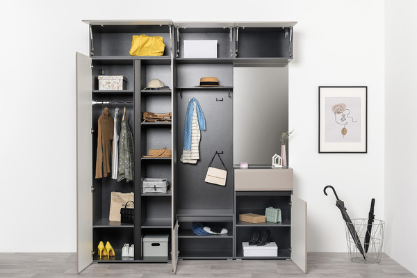 Сидней шкаф антресольный 16.314.01 Антрацит / Капучино