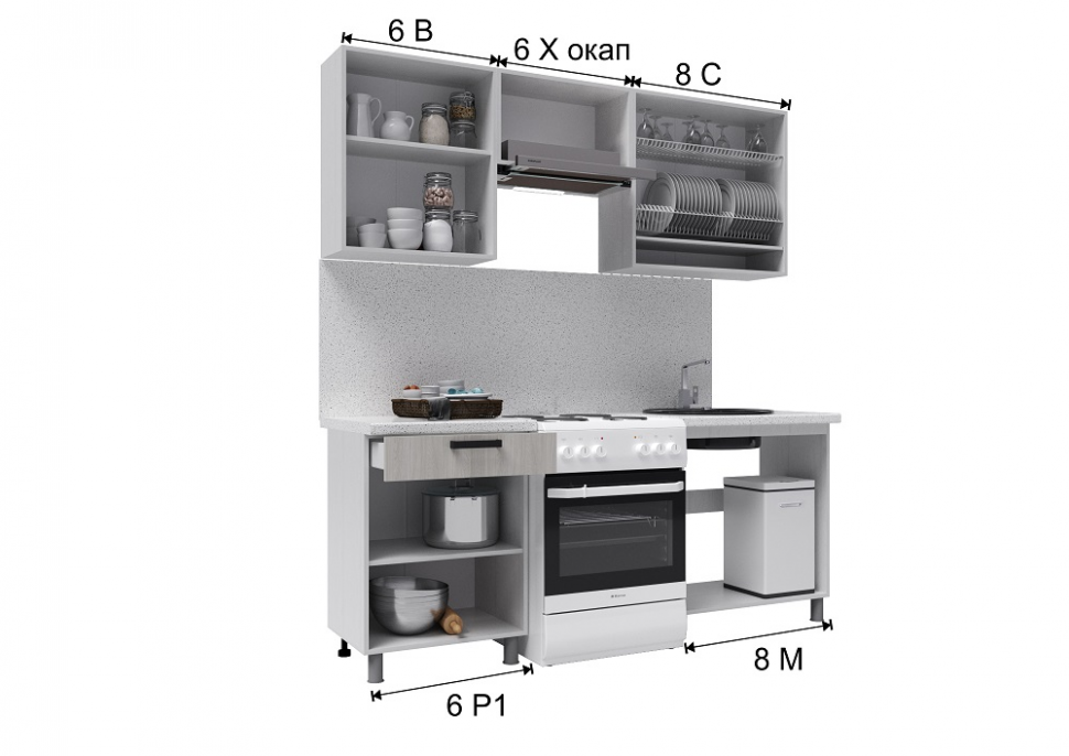 Кухня Кантри 2 м с окапом