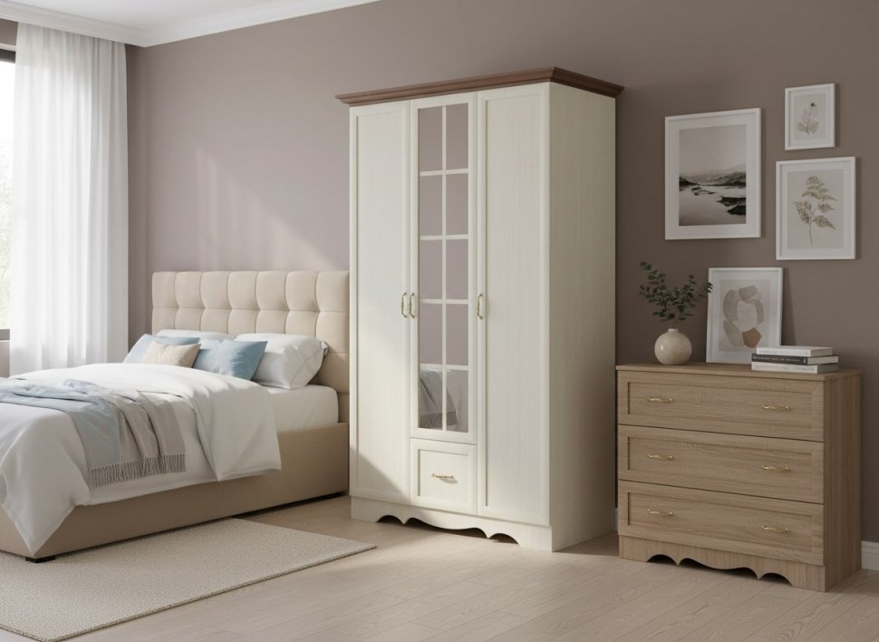 Латте 3 Шкаф трехдверный Бодега Светлый / Орех Донской