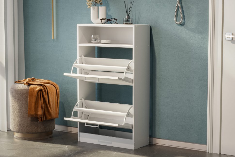 Обувница ОБ 1 (Серия 3), Белый текстурный