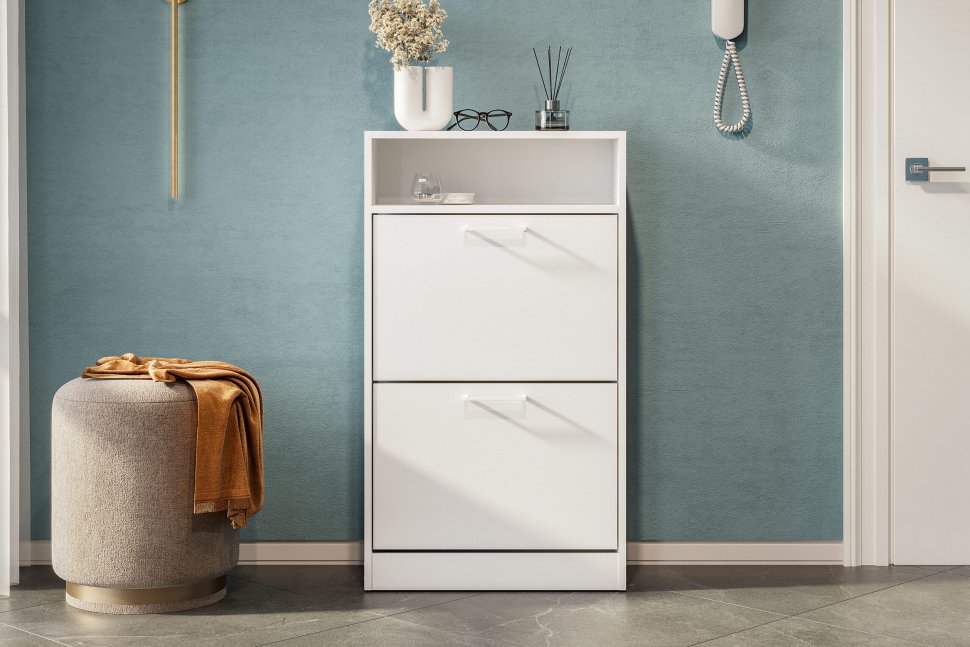 Обувница ОБ 1 (Серия 3), Белый текстурный