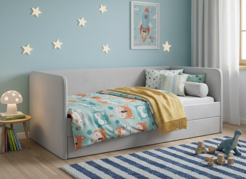 Кровать Молли модель 302 Велюр Ультра Смог