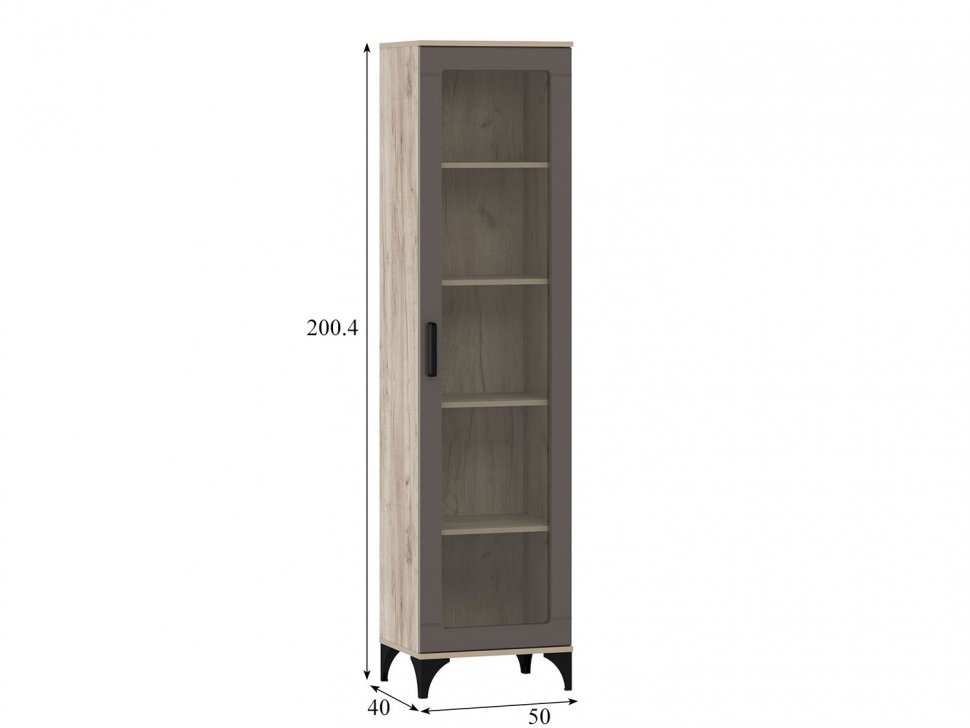 НМ 013.06 Марсель шкаф-пенал Дуб Крафт серый/Софт графит