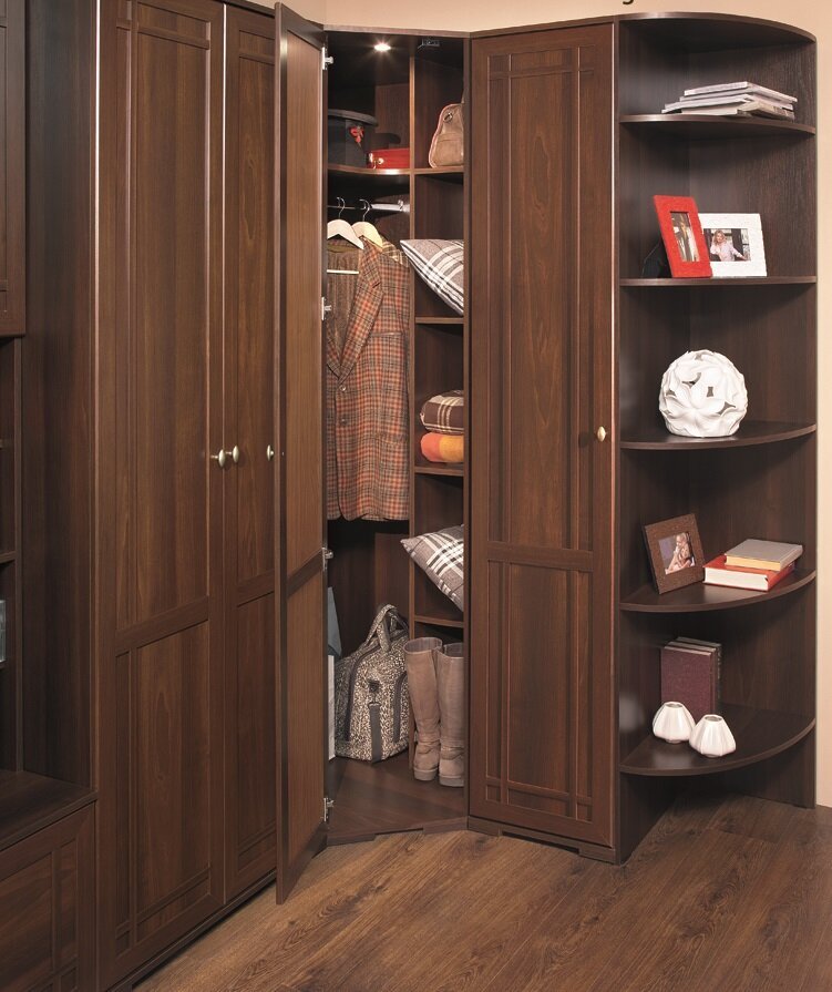 Шкаф угловой Sherlock 10 Глазов (Орех шоколадный)