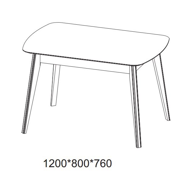 Стол обеденный 120х80 Прайм (MLK) Черный Тунис