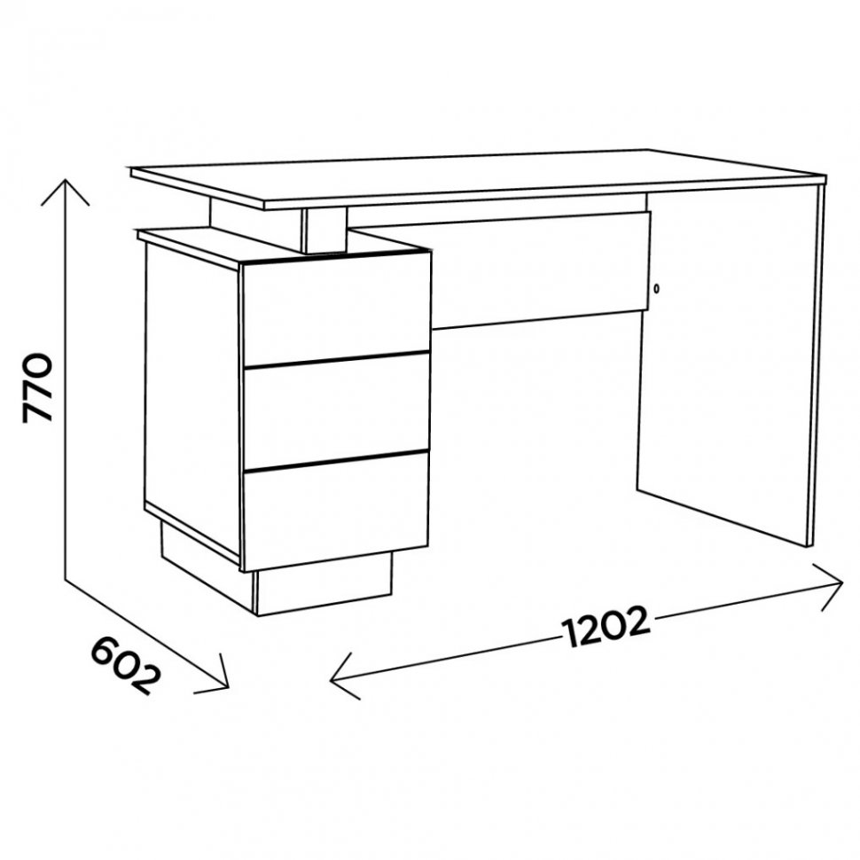 Стол письменный Матеуш-7 (Комфорт-S) Дуб баррик / Белый