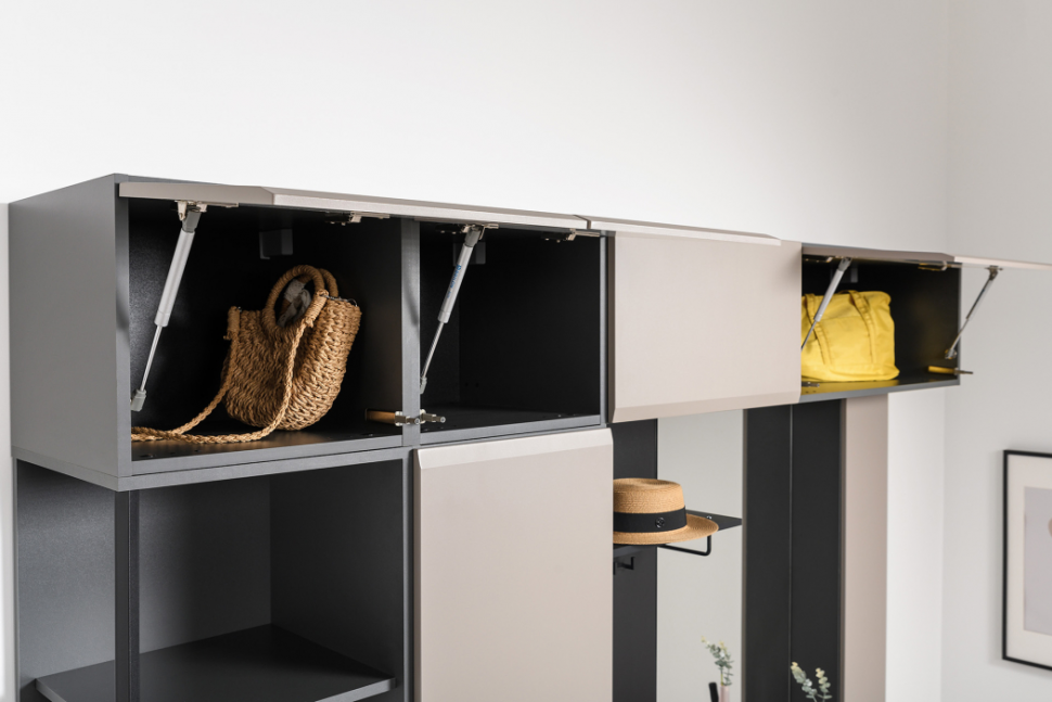 Сидней шкаф антресольный 16.314.03 Антрацит / Капучино