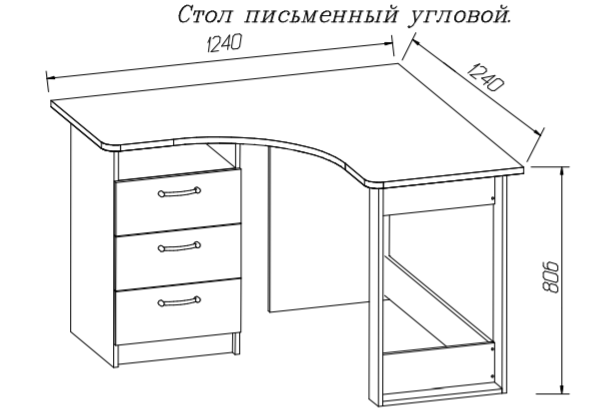 Стол письменный угловой Адель MLK