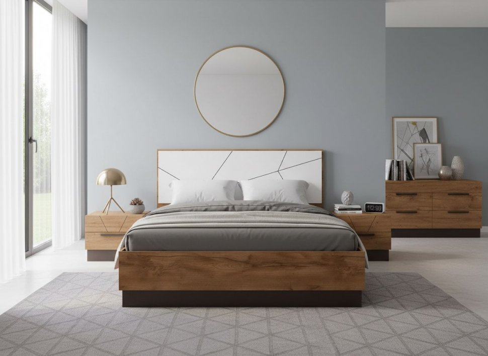 Кровать Гамма с ортопедическим основанием 54.16 Таксония/Белый