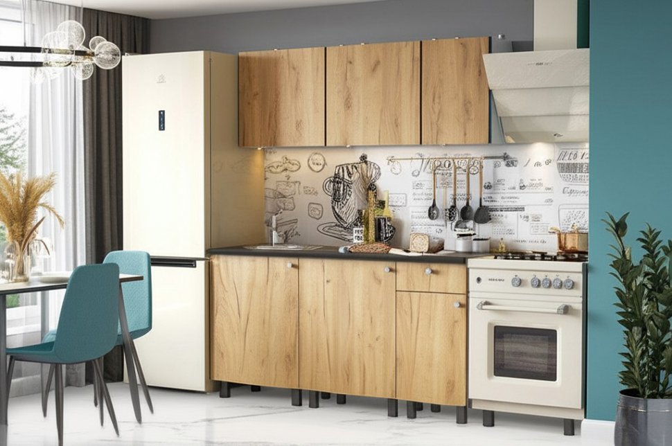 Кухня КГ 1 1,6 м, Дуб золотой