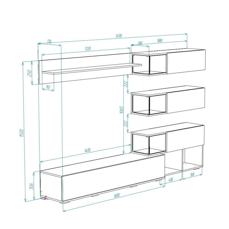 Гостиная Рига ГС-01, Каньон/графит