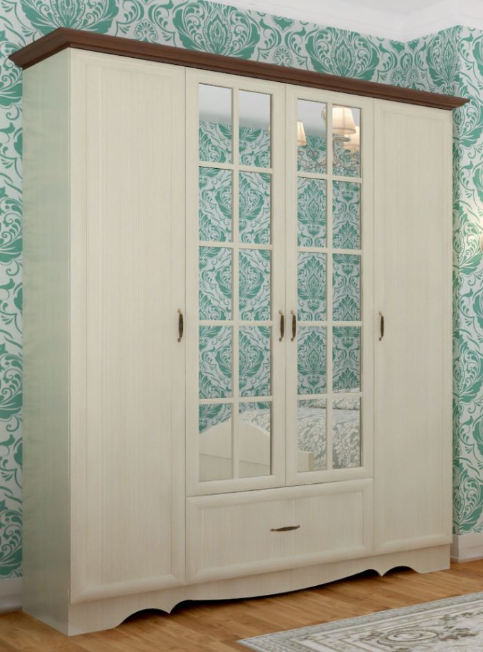 Латте 4 Шкаф четырехдверный Бодега Светлый / Орех Донской