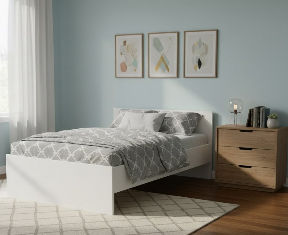 Кровать Симпл НМ 011.53-02 белый