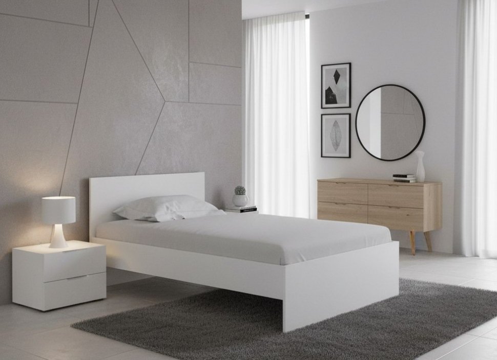 Кровать Симпл НМ 011.53-02 белый