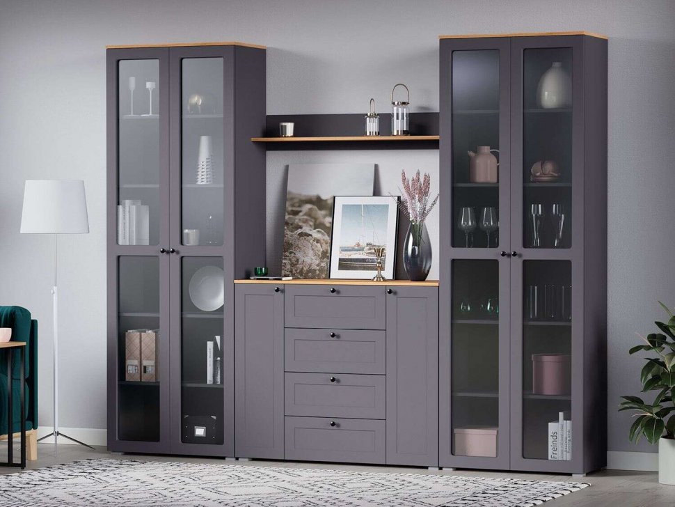 Гостиная Остин 4 графит/дуб золотой