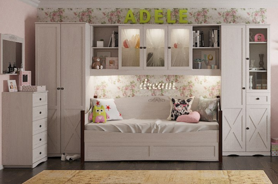 Шкаф-пенал для белья (левый) ADELE 83 Глазов-мебель (Ясень Анкор)