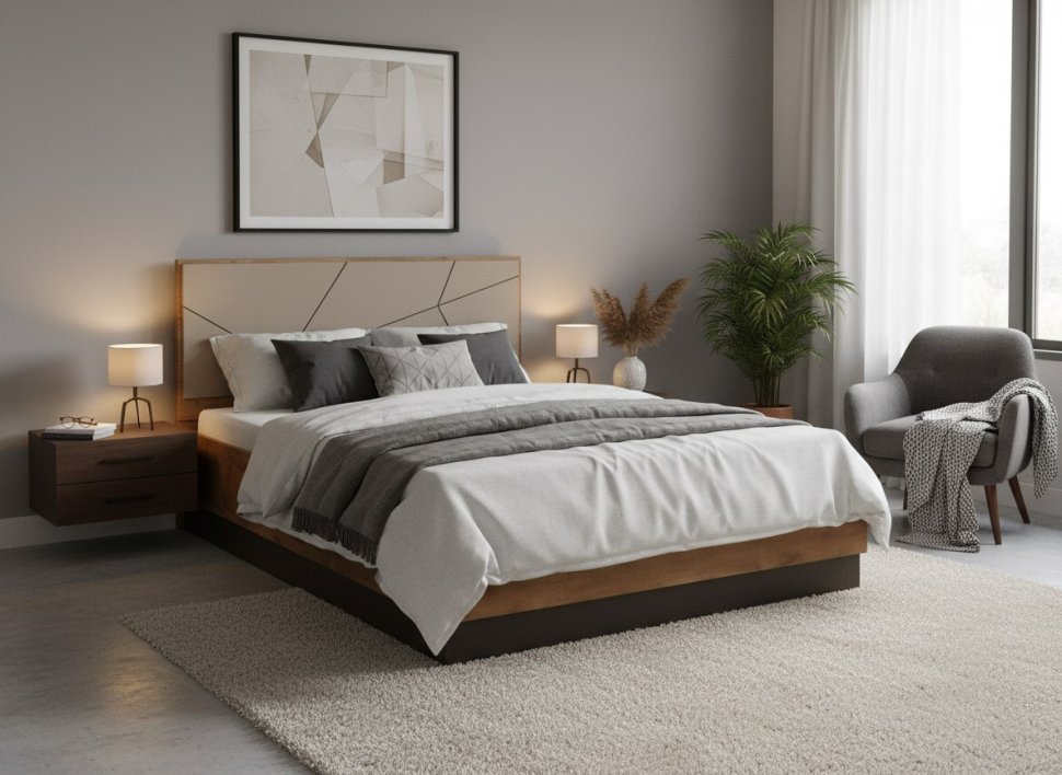 Кровать Гамма с ортопедическим основанием 54.16 Таксония/Грей