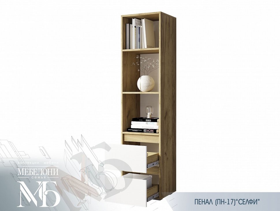 Шкаф-пенал Селфи ПН-17 (Семья Мебелони)