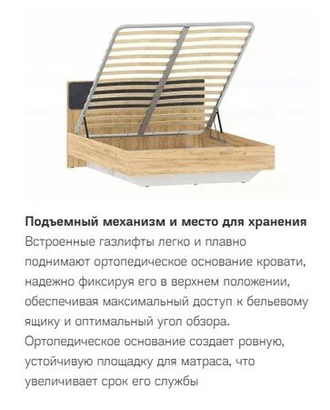 НМ 011.56 Кровать Оттавия Антрацит/Дуб золотой/Велюр Ультра Графит