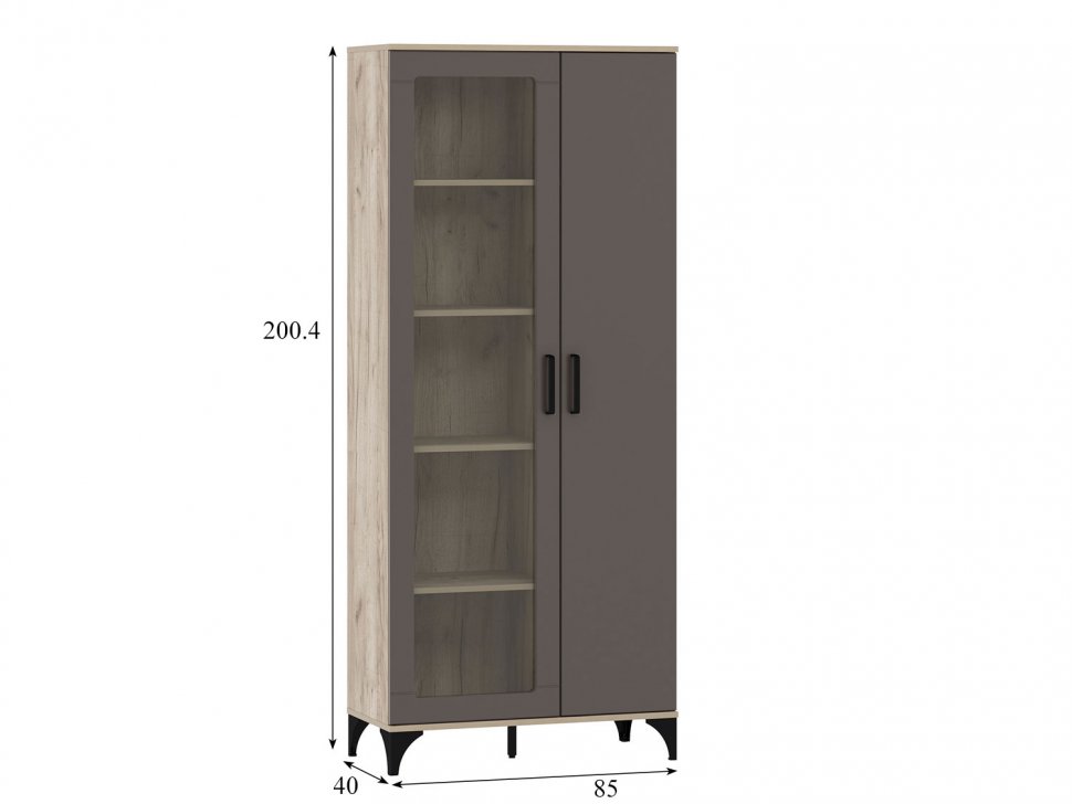 НМ 013.51 Марсель шкаф-пенал Дуб Крафт серый/Софт графит