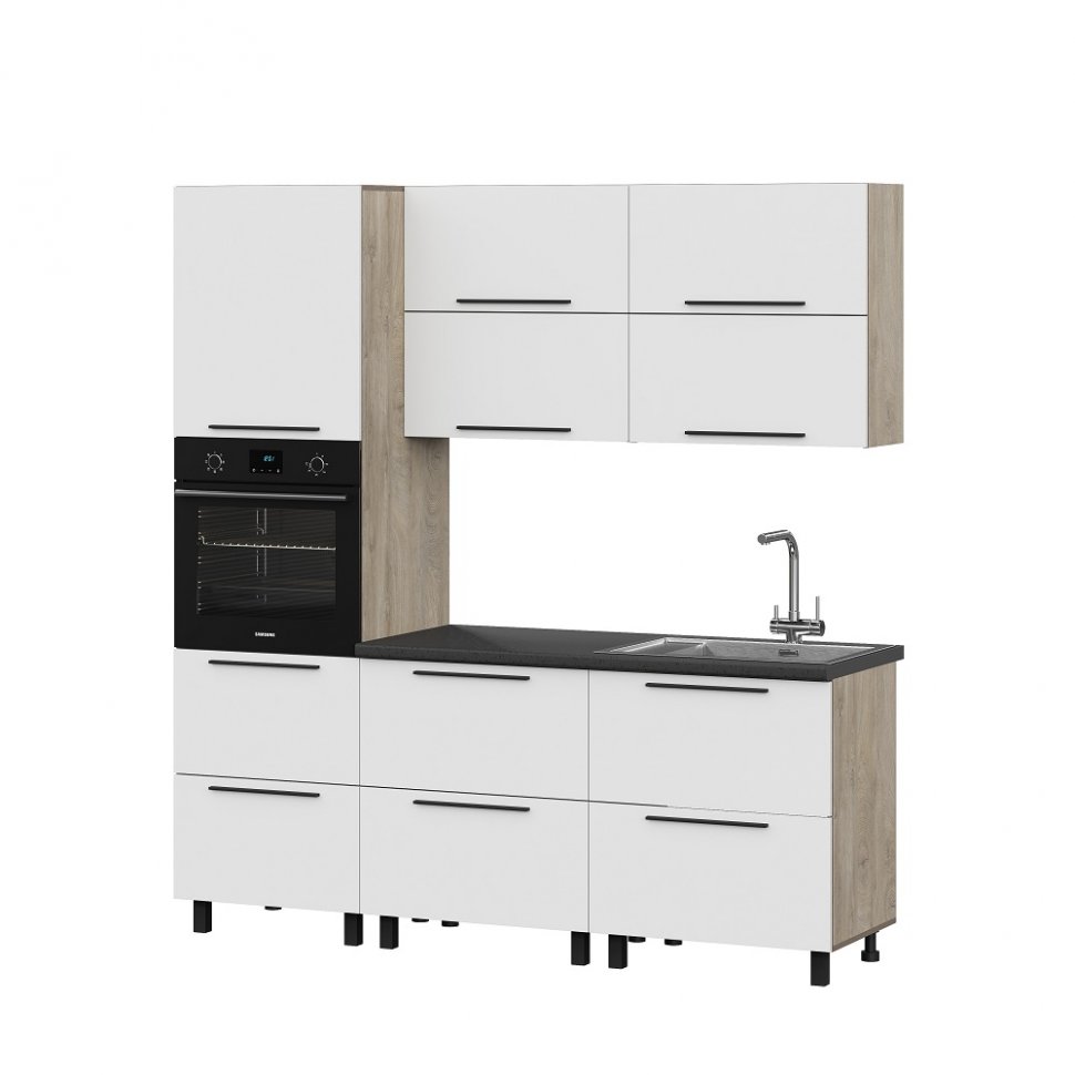 Кухня Этна 2 м. Комплект 1, Софт Вайт