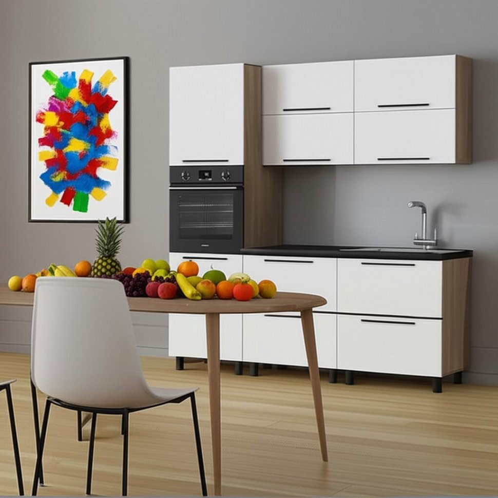 Кухня Этна 2 м. Комплект 1, Софт Вайт