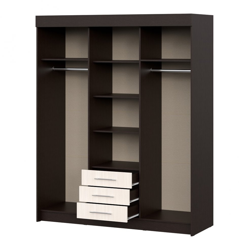 Шкаф-купе Фортуна (Интерьер Центр) 1700 Венге/Дуб белфорд