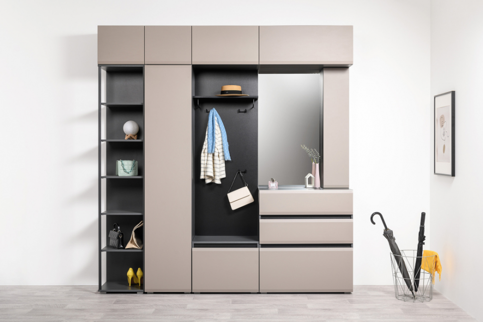 Сидней шкаф для одежды 16.367.01 Антрацит / Капучино