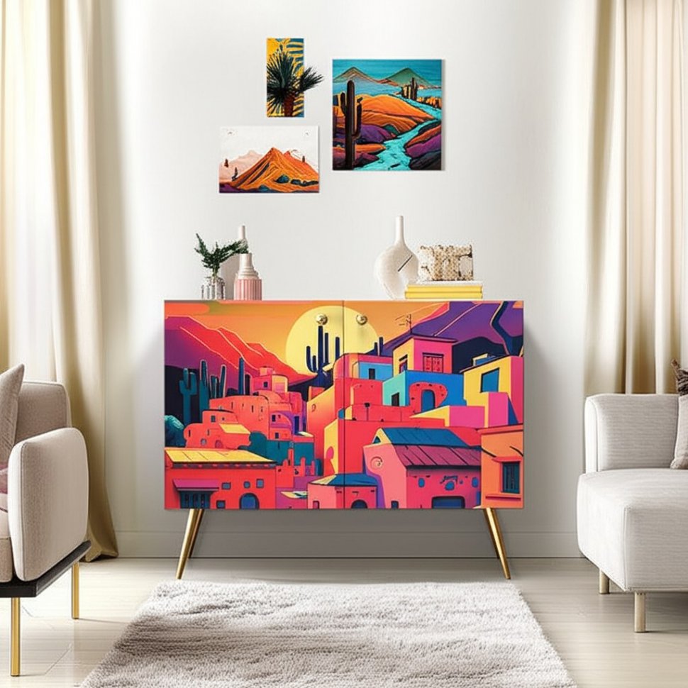 Комод Кармин 16.230.03, Красный, Белый