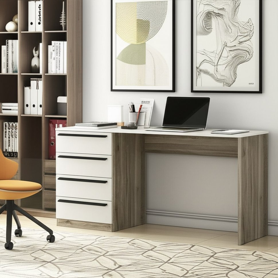 Стол письменный ПС-05, Дуб смоки, Кашемир