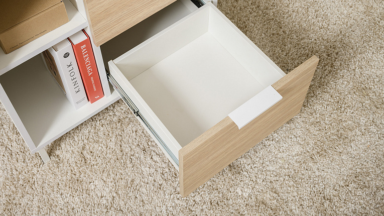 Марвэл Тумба 16.160 Белый PE шагрень / Плэйн / Безмолвная Пустыня