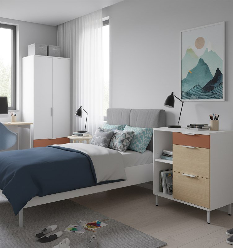 Марвэл Тумба 16.160 Белый PE шагрень / Плэйн / Безмолвная Пустыня