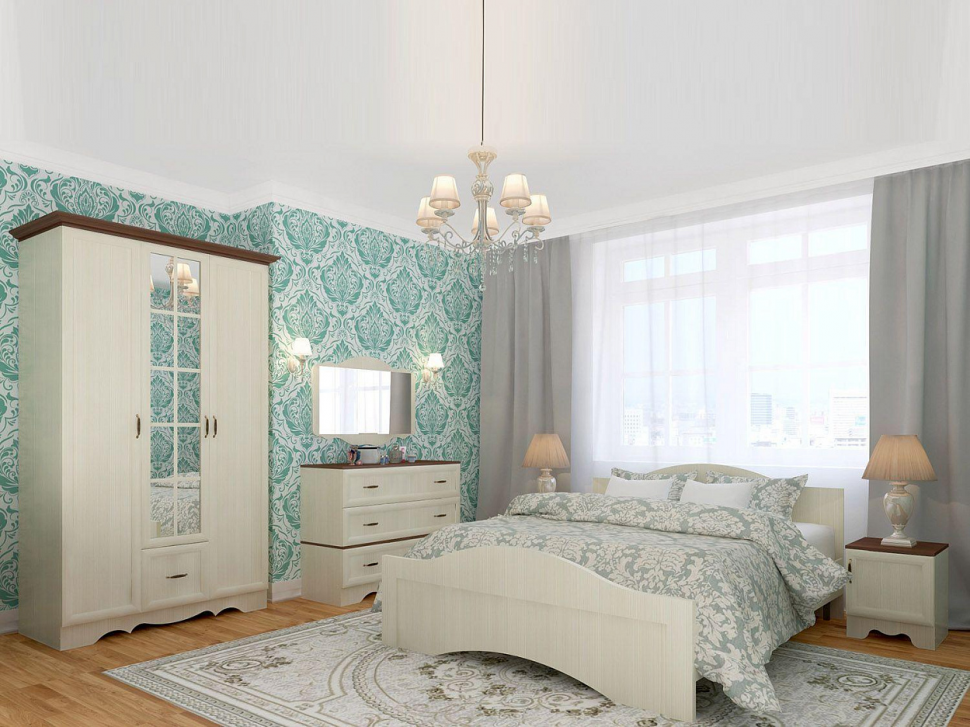 Латте 73-01 Кровать двуспальная 1600 с орт. осн. Бодега Светлый / Орех Донской