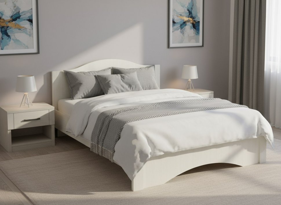 Латте 73-01 Кровать двуспальная 1600 с орт. осн. Бодега Светлый / Орех Донской