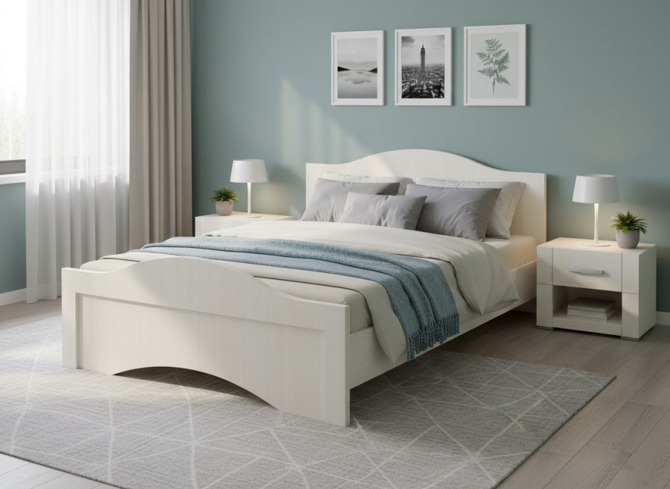 Латте 73-01 Кровать двуспальная 1600 с орт. осн. Бодега Светлый / Орех Донской