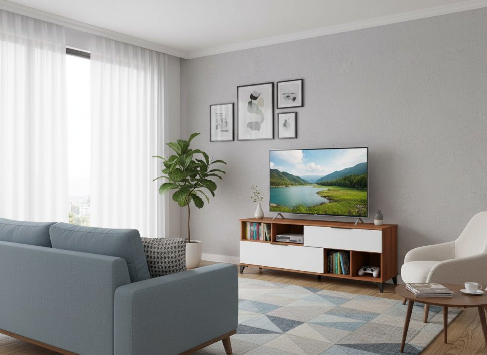 Харди тумба ТВА большая Дуб Делано Темный / Белый